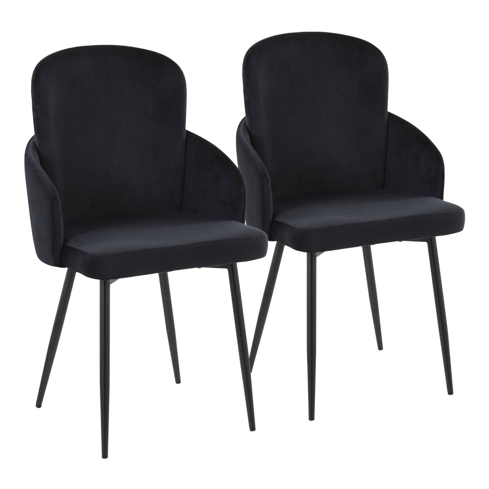 Photos - Sofa Set of 2 Dahlia Dining Chairs Black/Velvet - LumiSource