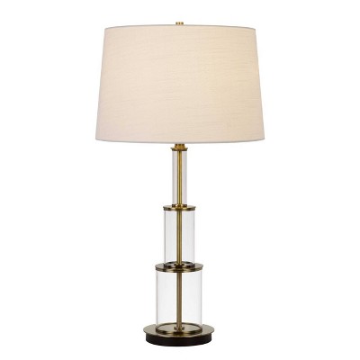 32" Brest Clear Glass Table Lamp Antique Brass - Cal Lighting