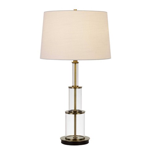 Simplee Adesso Carrie 22 in. Clear Ribbed Glass with Antique Brass Neck  Table Lamp SL3716-03 - The Home Depot