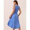INSPIRE CHIC Women's Sleeveless High Low Wrap V Neck Midi Knit Pleated Flowy Dress with Pockets - 4 of 4