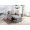 Woven Convertible Armchair with Foam Seats, Pocket Coil Springs and Sofa Bed for Living Room - 3 of 4