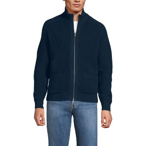 Lands' End Men's Long Sleeve Drifter Full Zip Cardigan Sweater - 1 of 3