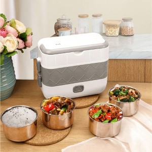Warmer Lunch Box Food Heater Portable Mini Rice Cooker, Containers Warming Self Cooking Lunch Box, Toursion 2 Layers Steamer Lunch Box - 1 of 4