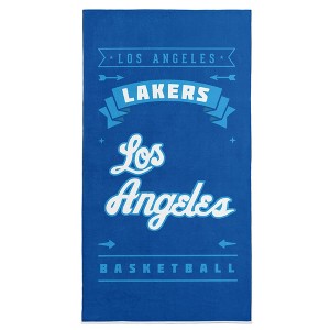 NBA Los Angeles Lakers Hardwood Classics Beach Towel 30x60 Inches - 1 of 4