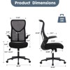 NicBex Adjustable Ergonomic Mesh High-Back Office Chairs with Adjustable Armrest and Universal Wheels for Work Study - 3 of 4