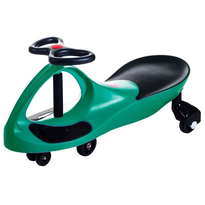 Toy Time Kids' Wiggle Car Ride On Toy – No Batteries, Gears or Pedals – Twist, Swivel, Go – Green and Black, 1 of 3