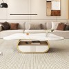 KWPZQEB 41.70" Coffee Table with Irregular Butterfly Top, Modern Coffee Table with Storage Shelf & Drawer, Cocktail Table for Living Room - 2 of 4