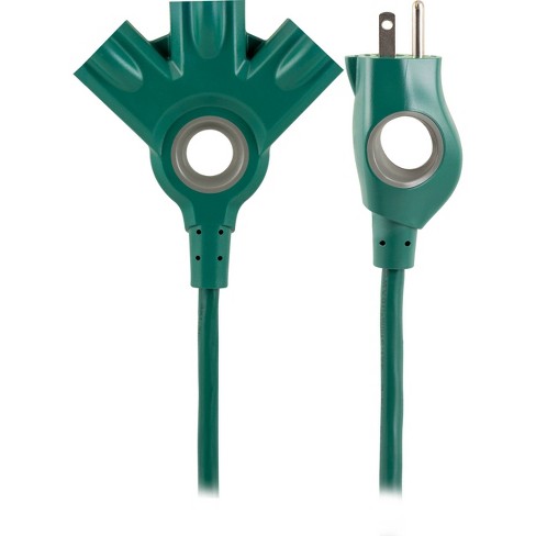 Phillips 50 Ft Outdoor Extension Cord 3 Outlet AC Green