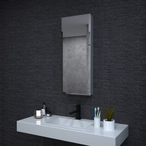 HBEZON Medicine Cabinet with Mirrors, Recess/Wall Mount Bathroom Cabinet, Adjustable Shelves, Soft-Close Hinge, Rectangular, Aluminum - 1 of 4
