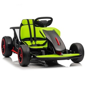 Kids Go Kart, Ride On Drift Kart with Dual 200W Motors, 24V Battery Powered Electric Drift Car, Outdoor 2-Speed Ride On Racing Toy - 1 of 4