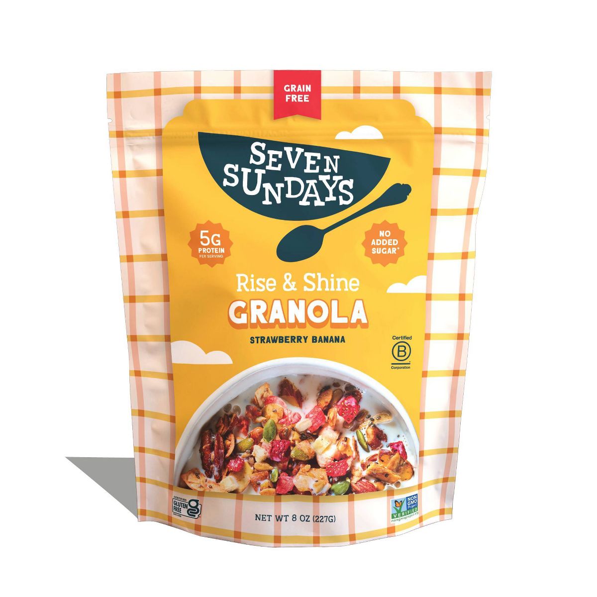 Seven Sundays Strawberry Banana Granola, Rise & Shine - 8oz