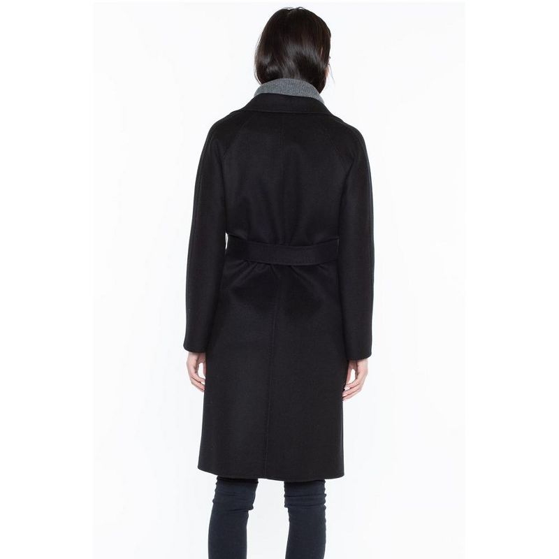JENNIE LIU Women's Cashmere Wool Double Face Overcoat with Belt, 2 of 5