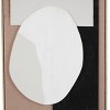 37"x25" Wooden Geometric Textured Framed Wall Art with Abstract Black and White Shapes and Fabric Backing Brown - Olivia & May - 4 of 4