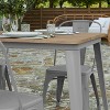 Merrick Lane Indoor/Outdoor Dining Table with Umbrella Hole, 30" x 60" All Weather Poly Resin Top and Steel Base - 4 of 4