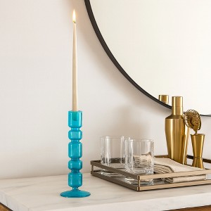 Glass Taper Candle Holder - Elegant Glass Candlestick - Decorative Home & Office Accent - Stylish Modern Design for Living Room & Bedroom - 1 of 4