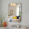 91cm Silver-White Iron Rectangular Mirror with Rounded Corners and Rotating Hardware, 2.5cm Depth - 2 of 4