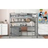 Twin Size Loft Bed with Desk, Shelf and 3 Drawers - 4 of 4