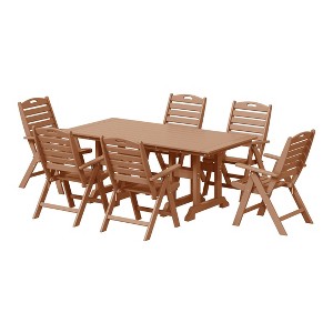 WestinTrends Malibu 7-Piece HDPE Rectangular Patio Dining Table Set with Foldable Chairs - 1 of 4