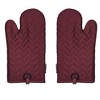 Home Mart Goods Burgundy Heat Resistant Thick Soft Quilted Lining Kitchen Oven Glove Mitts With Silicone Treatment - 3 of 4