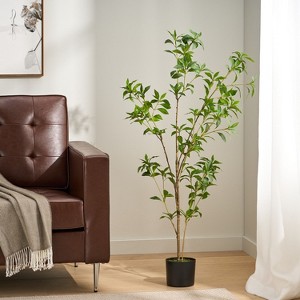 NicBex Artificial Tree in Pot  Realistic Disc Leaf Faux Plant with Bendable Branches, Calming Home Decor Floor Tree No Maintenance - 1 of 4