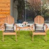 Costway 3PCS Patio Adirondack Chair Table Set Garden Deck Furniture - 3 of 4