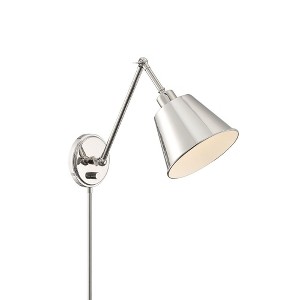 Crystorama Lighting Mitchell 1 - Light Swing Arm Lamp in  Polished Nickel - 1 of 4