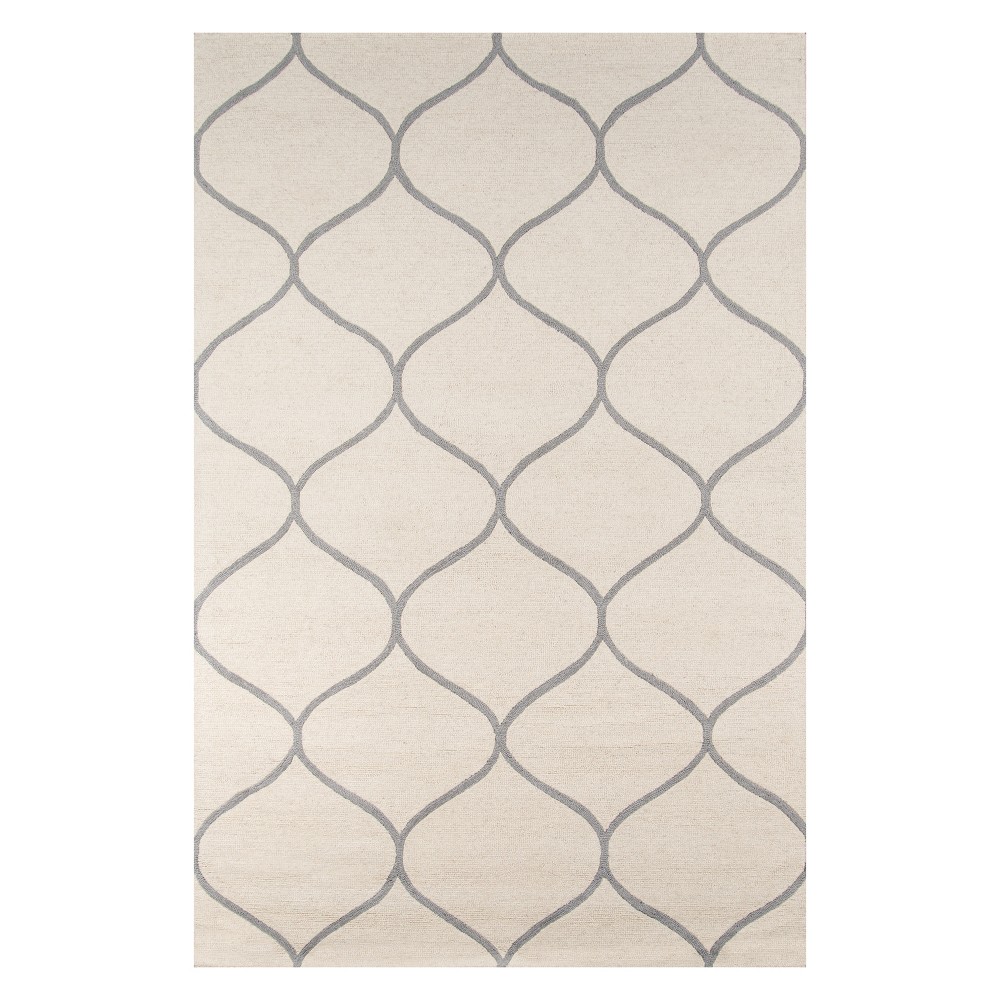 2'x3' Geometric Tufted Accent Rug Ivory - Momeni