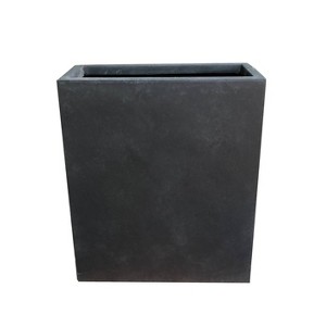 Rosemead Home & Garden, Inc. 9" Wide Kante Lightweight Modern Rectangular Concrete Outdoor Planter Pot Charcoal - 1 of 4