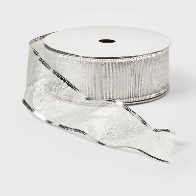 2" Sheer Ribbon Sheer Silver 100ft - Wondershop™