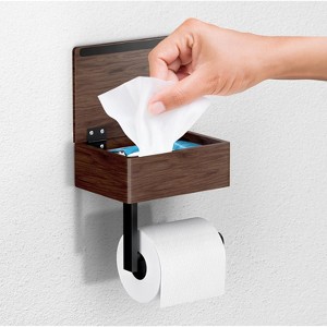 Matte Black Toilet Paper Holder - Wall Mount Modern Roll Holder for Bathroom - 1 of 4