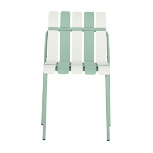 GlasFlength Accent Chairs Modern Striped Seating Waterproof Construction Sturdy Metal Legs For Patio Cafe Terrace, Green, 21.06"*22.24"*32.28" - 1 of 4