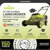 Sun Joe Cordless, Brushless Lawn Mower Kit, Rear Grass Bag, Green, MJ24C-14-XR - 2 of 4