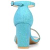 Allegra K Women's Glitter Ankle Strap Chunky Heels Sandals - 3 of 4