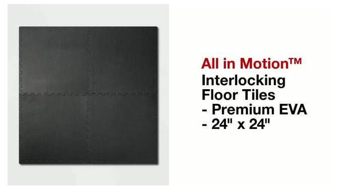 Interlocking Floor Tiles - Premium EVA - 24&#34; x 24&#34; All In Motion&#8482;, 2 of 5, play video