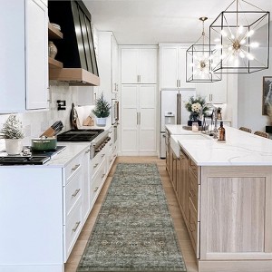 COZONY Traditional Distressed Carpet Indoor Vintage Washable Rug Floral Print Throw Rugs Ultra-Thin Non-Shedding Floor Cover for Bedroom Dining Room - 1 of 4