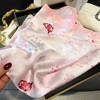 Anna-Kaci Women's Satin Square Scarf with Butterfly and Floral Print Lightweight Neck Head or Bag Accessory - 4 of 4