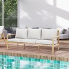 Moda Furnishings Acacia Wood Patio Outdoor Threeseat Sofa With Cushions - 3 of 4