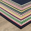 Captiv8e Designs Hilo Multi Striped Border Navy Indoor/Outdoor Rug - 3 of 4