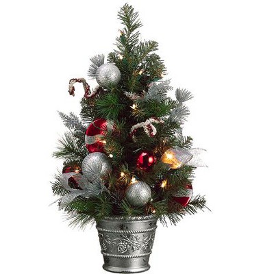 Allstate Floral 20.5" Prelit Potted Artificial Christmas Tree Pine - Clear Lights