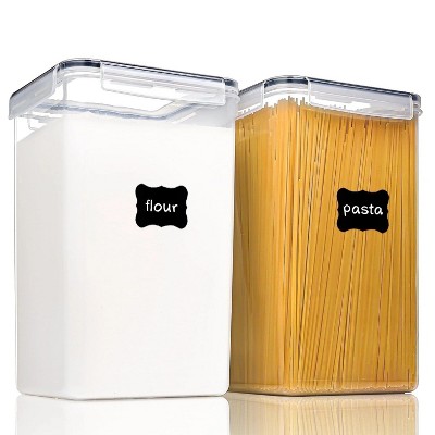 LunaLulinlk Airtight Pantry Storage Canisters for Flour, Sugar, 2 Pcs Large Food Storage Containers, 6.5L /219.79fl oz