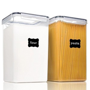 LunaLulinlk Airtight Pantry Storage Canisters for Flour, Sugar, 2 Pcs Large Food Storage Containers, 6.5L /219.79fl oz - 1 of 4