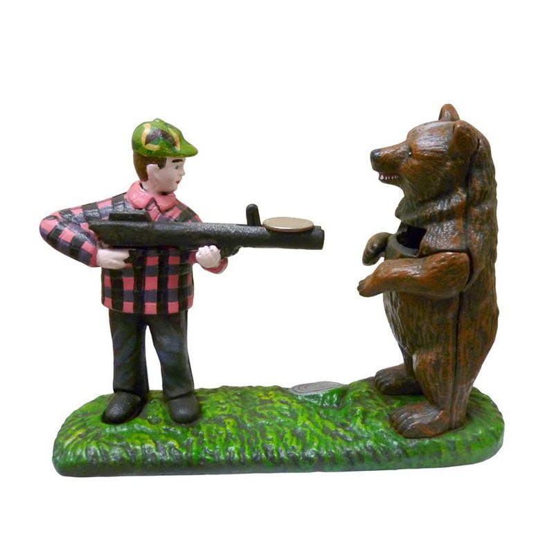 Design Toscano Bear Hunt Collectors' Die Cast Iron Mechanical Coin Bank, 1 of 3