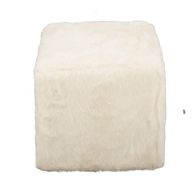 white fur ottoman target