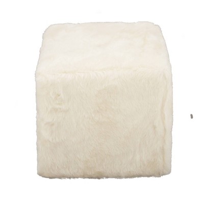 white fur ottoman target