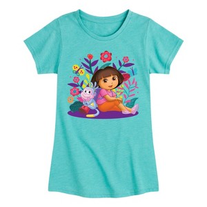 Girls' - Dora the Explorer - Dora And Boots Fitted Short Sleeve Graphic T-Shirt - 1 of 4
