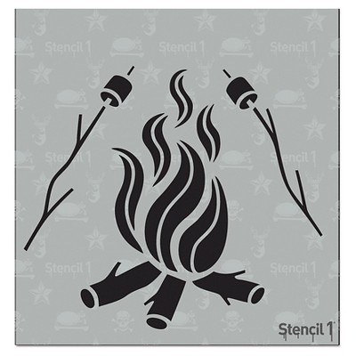 Stencil1 Camp Fire - Stencil 5.75" x 6"