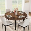 Jojoka  47" Round Dining Table, Industrial Dinner Table for 4 to 6, Wooden Kitchen Table with Sturdy Metal Frame & Rustic Brown Finish - 2 of 4