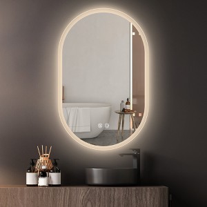 Oval Frameless LED Wall Bathroom Vanity Mirror with Backlit Lights Anti-Fog Dimmable Function (36"x24") - 1 of 4