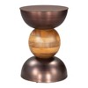 HomeRoots 20" Bronze and Brown Iron and Solid Wood Round Pedestal End Table - 4 of 4