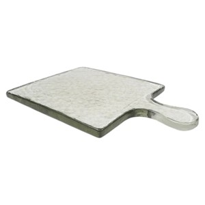 Slickblue Glass Serving Board with Hammered Texture - 7x10”, Dishwasher Safe, Available in Smoke/Blush/Clear - 1 of 3